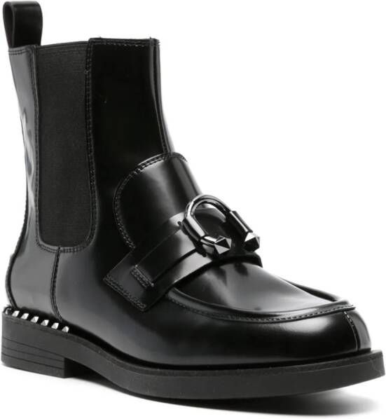 Ash stud-embellished leather boots Black