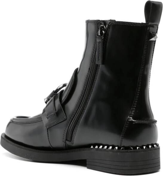 Ash stud-embellished leather boots Black