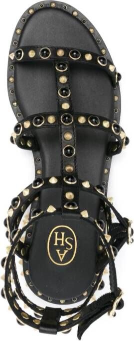 Ash stud-embellished leather flat sandals Black
