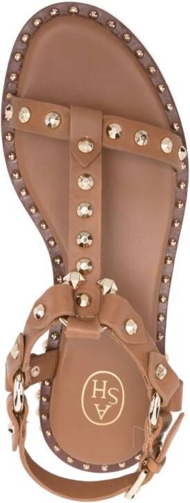 Ash stud-embellished leather sandals Brown