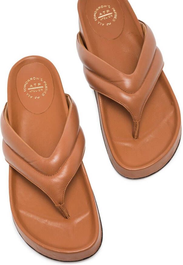 ATP Atelier Bellano flatform flip flops Brown