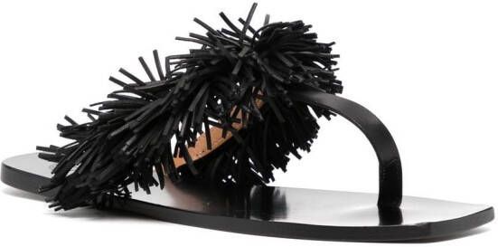 ATP Atelier Canelli fringed thong sandals Black
