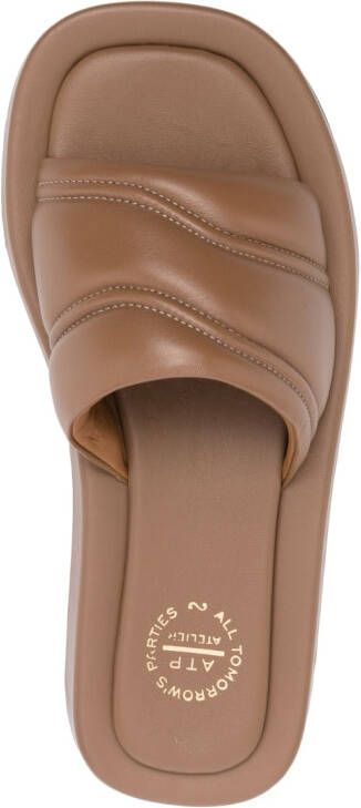 ATP Atelier open-toe polished-finish sandals Neutrals