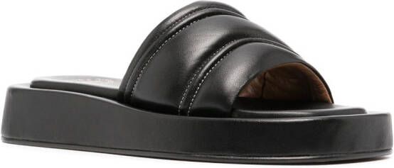 ATP Atelier polished-finish open-toe sandals Black