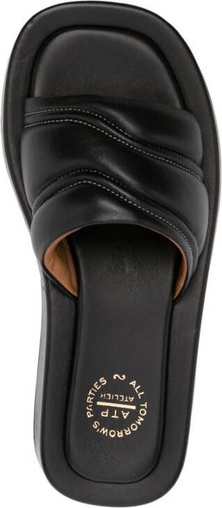 ATP Atelier polished-finish open-toe sandals Black