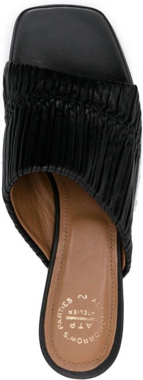 ATP Atelier square-toe leather mules Black
