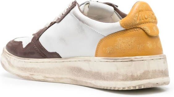 Autry colour-block distressed-finish sneakers White