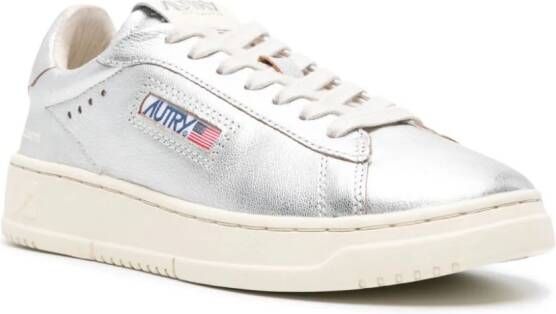 Autry Dallas metallic leather sneakers Silver