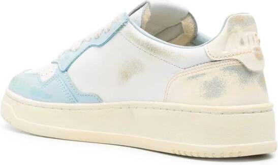 Autry distressed panelled leather sneakers White