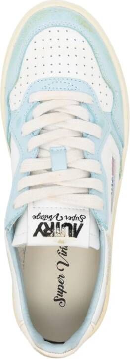 Autry distressed panelled leather sneakers White