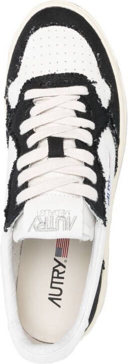 Autry frayed-panels lace-up sneakers White
