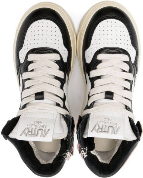 Autry Kids colour-block panelled leather sneakers Black