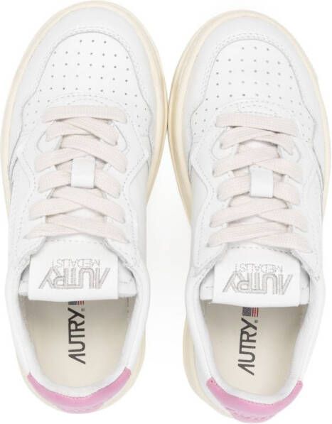 Autry Kids colour-block panelled leather sneakers White