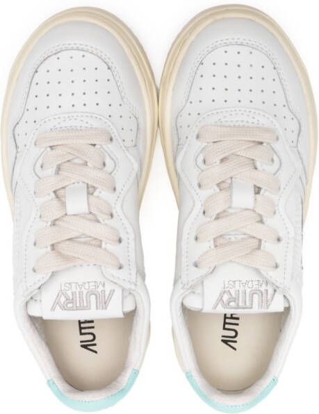 Autry Kids Medalist contrast-heel low-top leather sneakers White