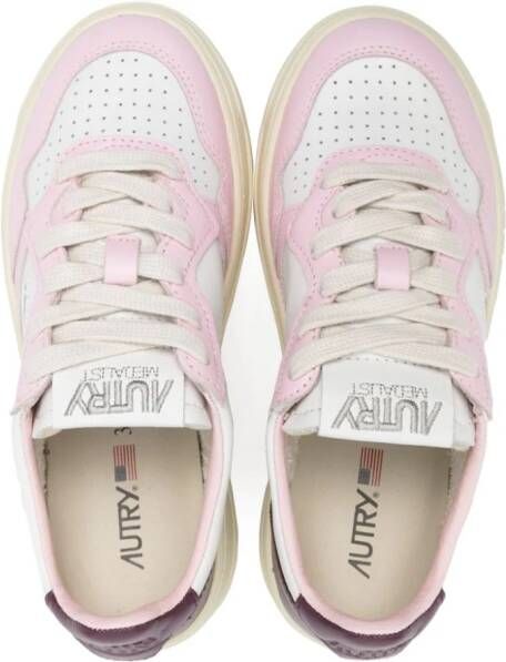 Autry Kids Medalist panelled leather sneakers White