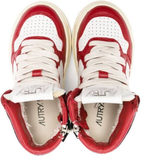 Autry Kids panelled hi-top leather sneakers White