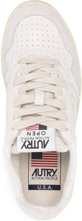 Autry logo-patch lace-up sneakers White