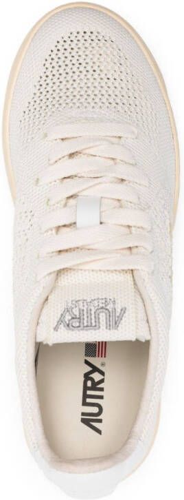 Autry logo-patch open-knit sneakers White