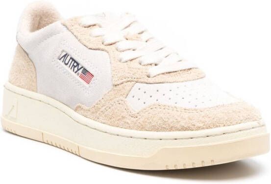 Autry logo-patch panelled leather sneakers White