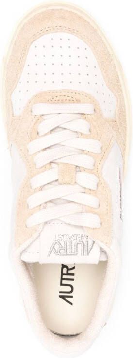 Autry logo-patch panelled leather sneakers White