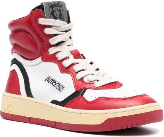 Autry logo-print high-top sneakers Red