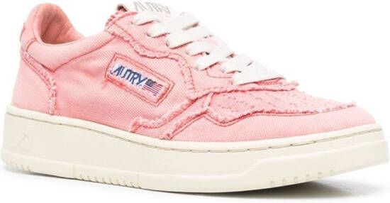 Autry Medalist denim low-top sneakers Pink