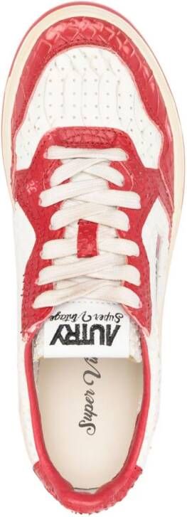 Autry Medalist embossed leather sneakers Red