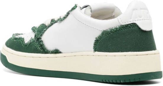 Autry Medalist frayed-trim leather sneakers Green