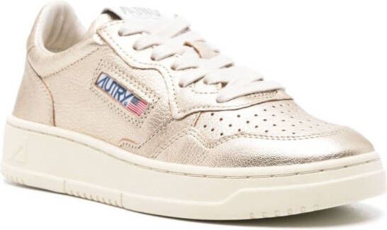 Autry Medalist metallic leather sneakers Gold