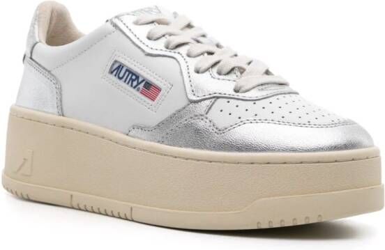 Autry Medalist platform leather sneakers White
