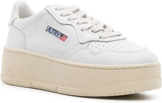 Autry Medalist platform leather sneakers White