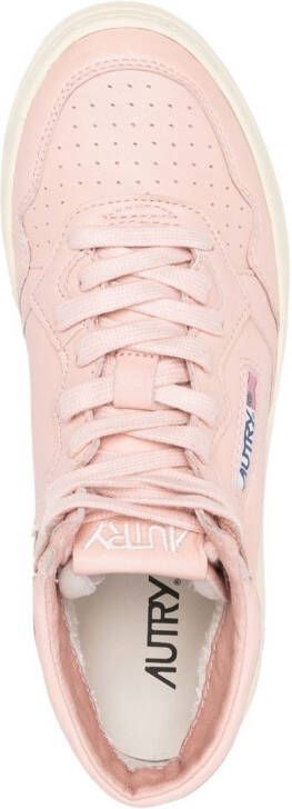 Autry mid-top lace-up sneakers Pink