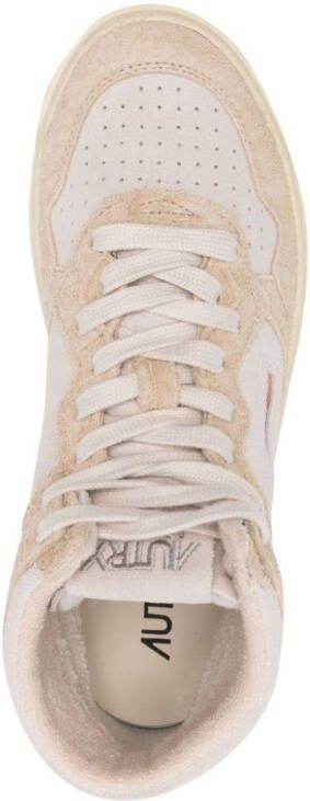 Autry panelled leather high-top sneakers White