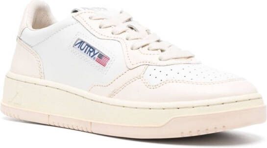 Autry panelled perforated leather sneakers White