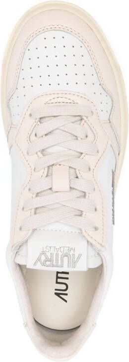 Autry panelled perforated leather sneakers White