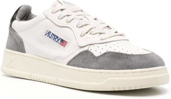 Autry panelled perforated leather sneakers White