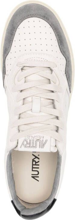 Autry panelled perforated leather sneakers White