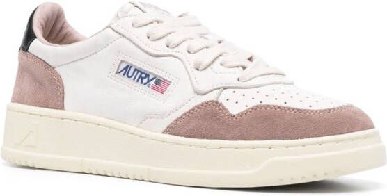Autry panelled perforated leather sneakers White