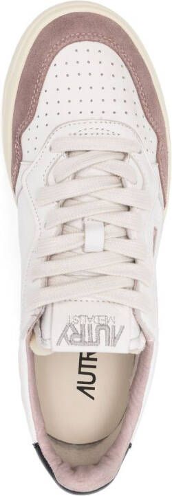 Autry panelled perforated leather sneakers White