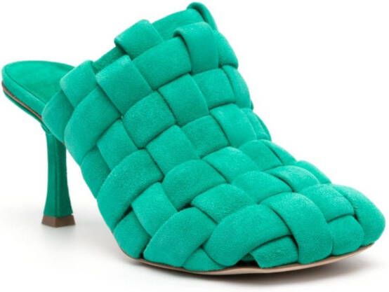 A.W.A.K.E. Mode Wilma 95mm suede mules Green