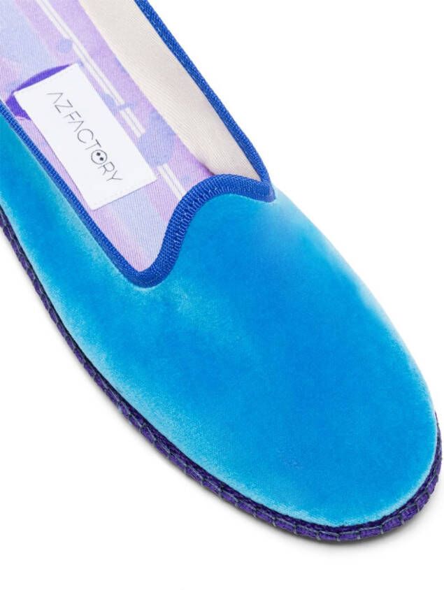 AZ FACTORY contrasting-trim velvet slippers Blue