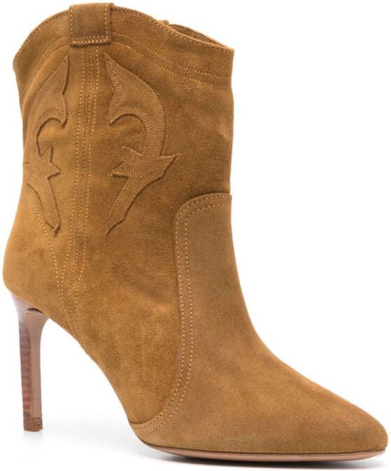 Ba&Sh Caitlin 85mm suede boots Brown