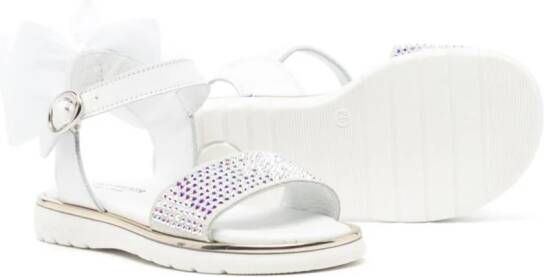 BabyWalker bow-appliqué crystal-embellished sandals White