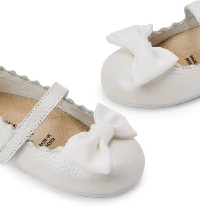 BabyWalker bow-embellished leather ballerinas White