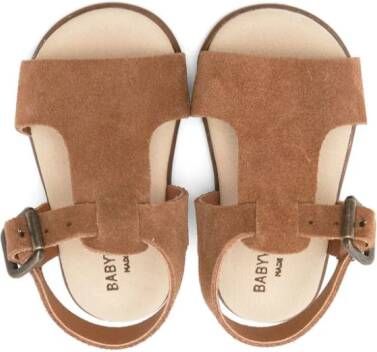 BabyWalker buckled suede sandals Brown
