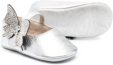 BabyWalker butterfly-detail ballerina shoes Silver