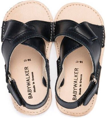 BabyWalker crossover-strap leather sandals Blue