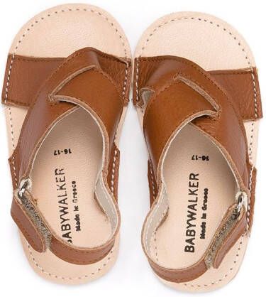 BabyWalker crossover-strap leather sandals Brown
