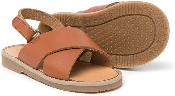 BabyWalker crossover strap sandals Brown