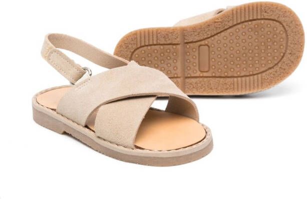 BabyWalker crossover-strap suede sandals Neutrals